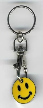 a picture of a trolley keyring that is available form ddmc promotions
