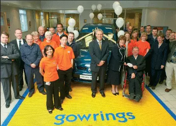 a picture of the first person to win a car throught the gowrings competition